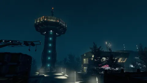 A look at the central part of the Aevi's Aerospace base. The player home you can earn will be at the top of the tower.