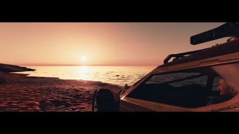 Watching the sun set at the beach