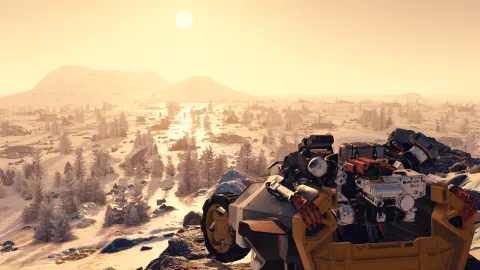 Admiring the beauty of the polar region on Tau Ceti II while Vasco pats on the back to keep going on our adventures.