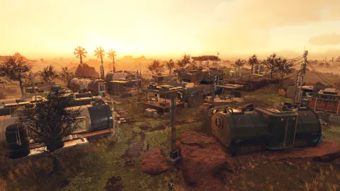 New POI, Galx-E Trailer Communes, is a Fallout-style settlement added in the Free Lanes update. Very cool.