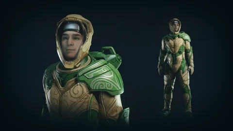 Luxurious Spacesuit - Green Moonstone Style