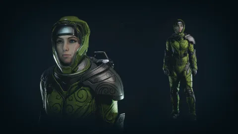 Luxurious Spacesuit - Olive Dark/Shadowed Style