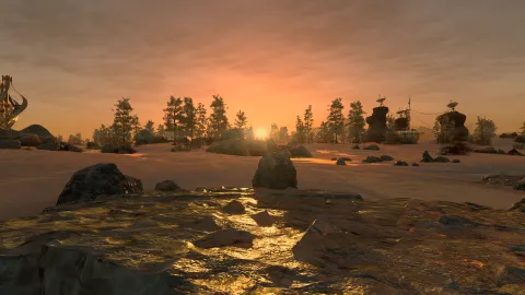 Sun setting over the polar region Jemison.