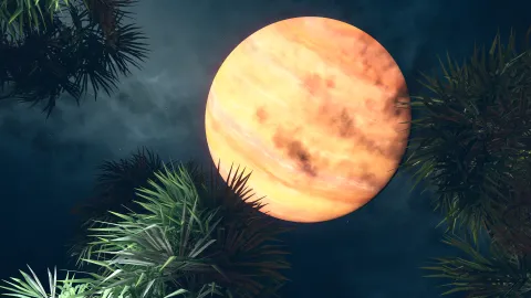Nemeria IV glowing brightly in the sky over my outpost.